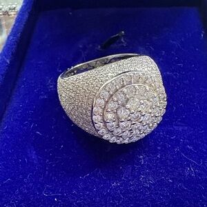 Silver Crystal Statement Ring